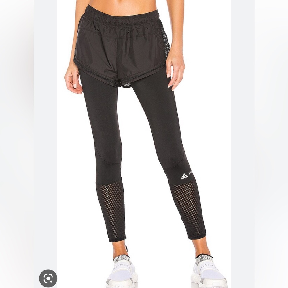 Adidas x Stella McCartney legging/shorts duo. Performance essential midlayer